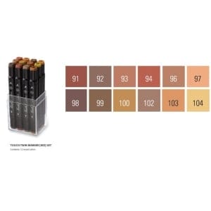 Shinhan Touch Marker "WD" (Wooden) Color - Set of 12