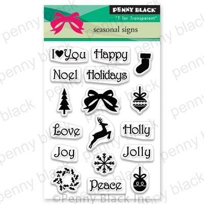 Penny Black Clear Stamps Seasonal Sign 3"X4"