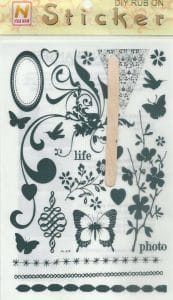 Rub-on Transfers & Tool - Floral Design 1