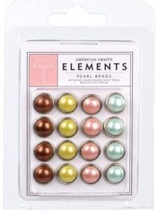 American Crafts Hello Sunshine Pearl Brads