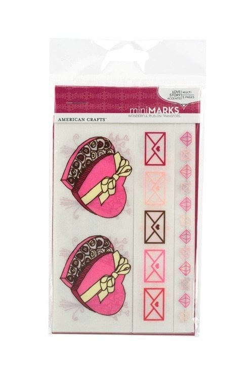 American Crafts Mini Marks Love Story Accents Rub-on Transfers Booklet & Tool