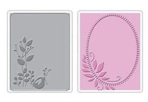 Sizzix Textured Impressions Embossing Folders 2PK - Birds & Wreath Set