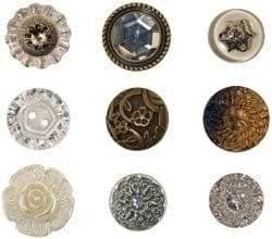 Tim Holtz Accoutrements - Fanciful - 9 Buttons th92873 Tim Holtz Accoutrements - Fanciful - 9 Buttons