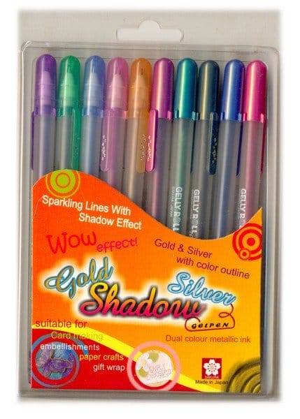 Sakura Gelly Roll Gold & Silver shadow Set of 10 pens XPGB GS gold silver shadow Sakura Gelly Roll Gold & Silver shadow Set of 10 pens