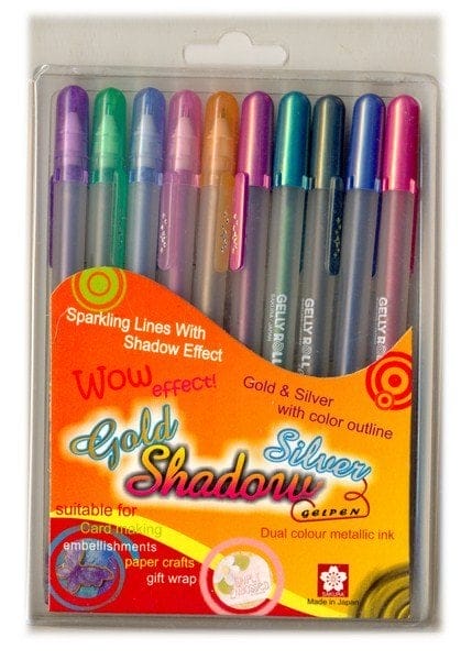 Sakura Gelly Roll Gold & Silver shadow Set of 10 pens XPGB GS gold silver shadow Sakura Gelly Roll Gold & Silver shadow Set of 10 pens