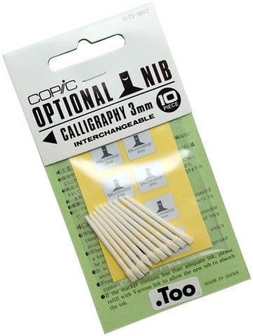 Copic Calligraphy Nibs 3mm 10pc/pkt Callig 3mm large Copic Calligraphy Nibs 3mm 10pc/pkt