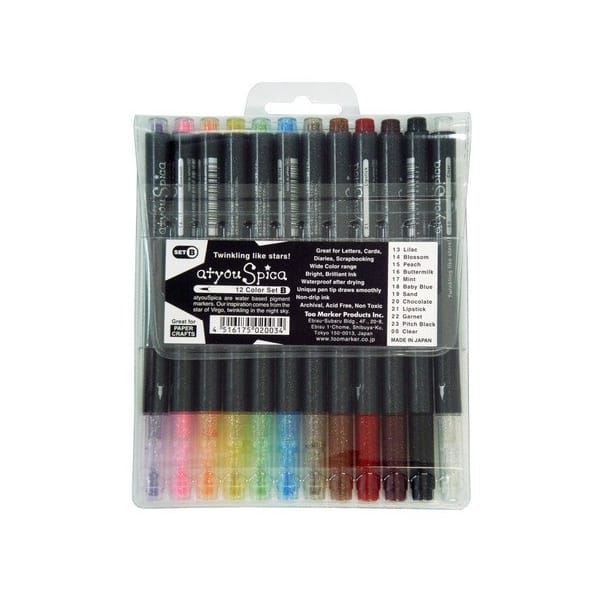 Copic Spica Glitter Pen Set B - Set of 12 Colors