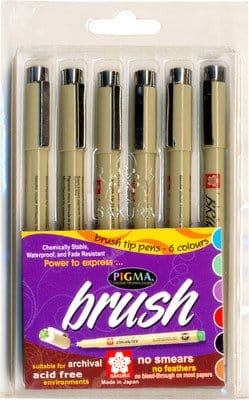 Sakura Pigma Brush Pens sakura xsdk br 6 Sakura Pigma Brush Pens