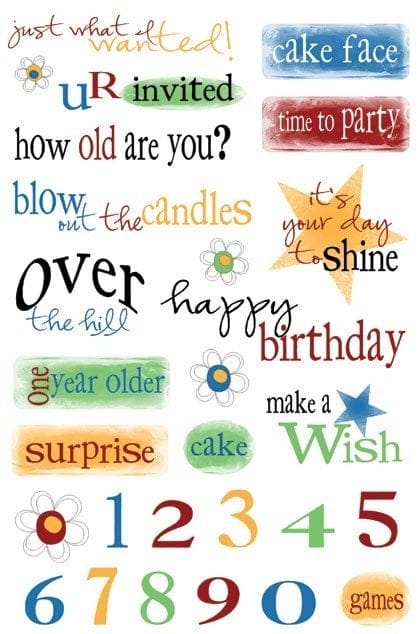 Three Bugs in a Rug - Birthday Rub-Ons