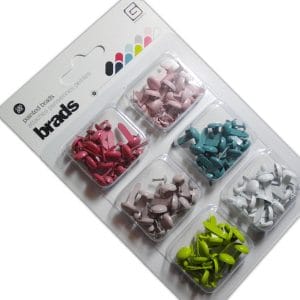 Basic Grey - Painted Brads - 180 Pcs