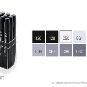 Shinhan Touch Marker "CG" (Cool Grey) Color - Set of 12
