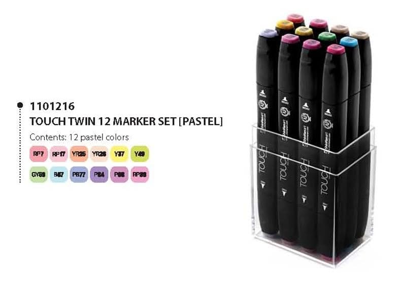 Shinhan Touch Marker "P" (Pastel) Color - Set of 12 P 12 Shinhan Touch Marker "P" (Pastel) Color - Set of 12