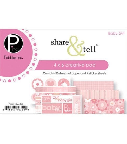 Share & Tell 4x6 Creative Paper Pad - Baby Girl Pebbles Baby Girl Share and Tell Share & Tell 4x6 Creative Paper Pad - Baby Girl