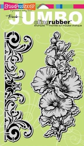 Stampendous Jumbo Cling Rubber Stamp - Hollyhock