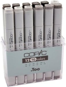 Copic Toner Grey Marker - Set of 12 Markers