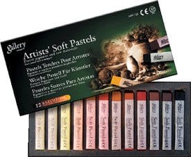 Mungyo Square Shaped Soft Pastel Crayon (12 assorted colors earthtone)
