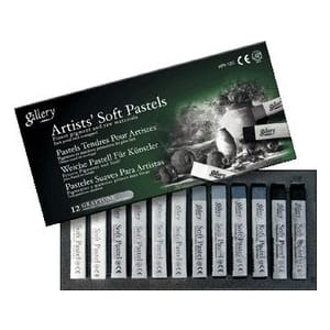 Mungyo Square Shaped Soft Pastel Crayon (12 assorted colors greytone)