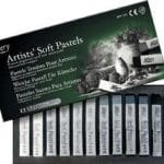 Mungyo Square Shaped Soft Pastel Crayon (12 assorted colors greytone)