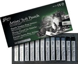 Mungyo Square Shaped Soft Pastel Crayon (12 assorted colors greytone)