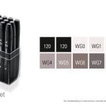 Shinhan Touch Marker "WG" (Warm Grey) Color - Set of 12