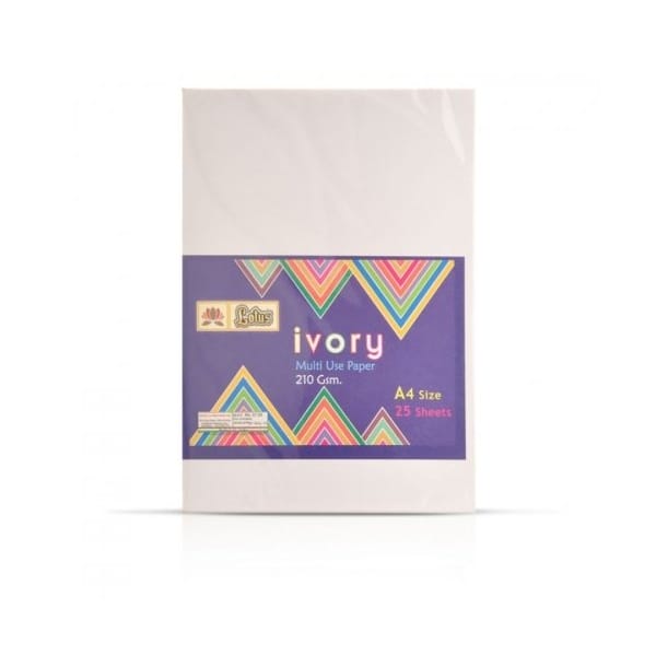 Lotus Ivory Sheet A4 - Pack of 25 Sheets
