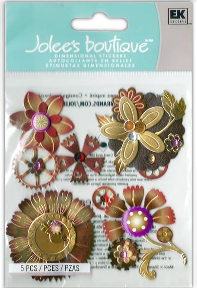 Jolee's Boutique - Steampunk Flowers Dimensional Stickers