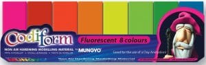 Codiform Non Air Hardening Fluorescent Clay (8 Fluorescent Colors)
