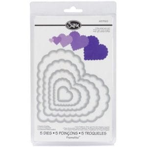 Sizzix Framelits Dies 5/Pkg-Scallop Hearts