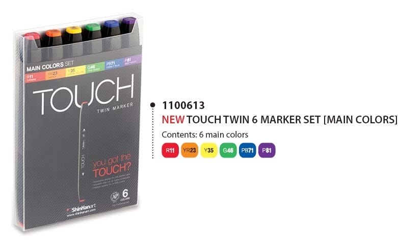 Shinhan Touch Marker (Main Color - Set of 6) TMS 6 M Shinhan Touch Marker (Main Color - Set of 6)