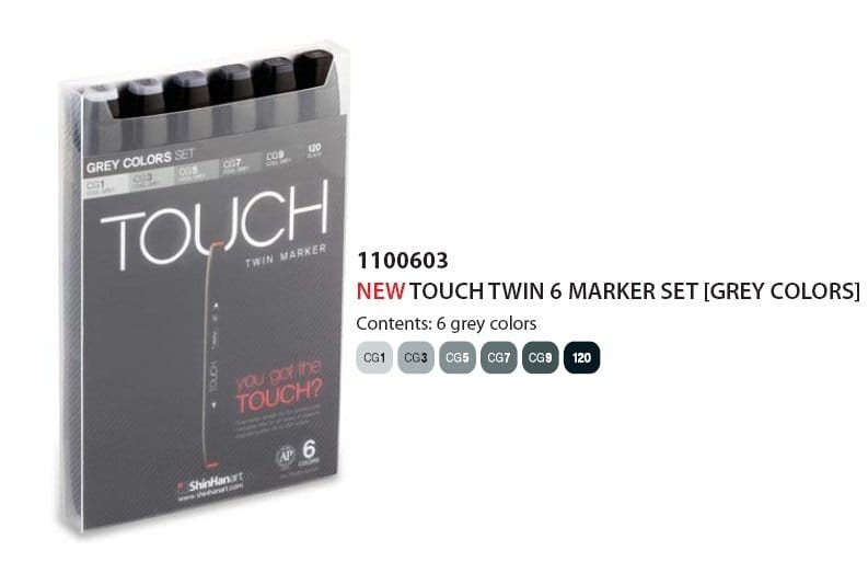 Shinhan Touch Marker (Gray Color - Set of 6) TMS 6G Shinhan Touch Marker (Gray Color - Set of 6)
