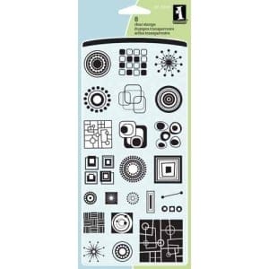 Inkadinkado Clear Stamps- Circles and Squares Inchie (23 Stamps)