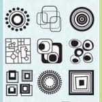 Inkadinkado Clear Stamps- Circles and Squares Inchie (23 Stamps)