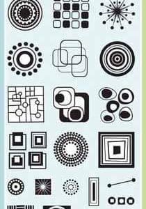 Inkadinkado Clear Stamps- Circles and Squares Inchie (23 Stamps)