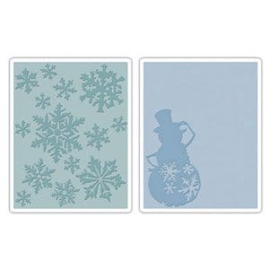 Tim Holtz Sizzix Texture Trades - Snow Flurries & Snowman Set (A2 Large)