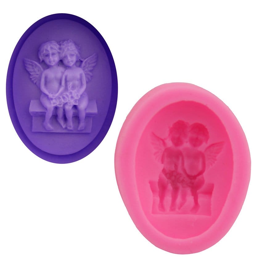 Two Angels Silicone Clay Moulds CAMOLD15 two angels silicone mold Two Angels Silicone Clay Moulds