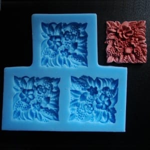 Square Flower Tile Silicone Clay Mould
