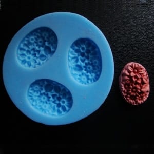 Oval Flower Cabochon Silicone Clay Mould
