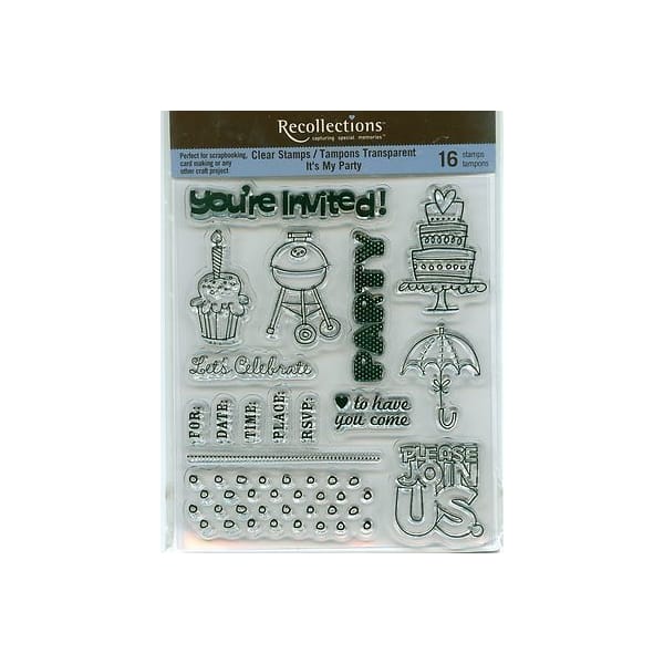 Recollections Clear Stamps - Its My Party (16 Stamps)