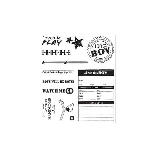 Recollections Clear Stamps - Label Me Tough (11 Stamps)