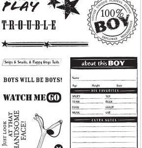 Recollections Clear Stamps - Label Me Tough (11 Stamps)