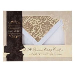 Papermania Signature A6 Premium Cards & Envelopes - White & Gold