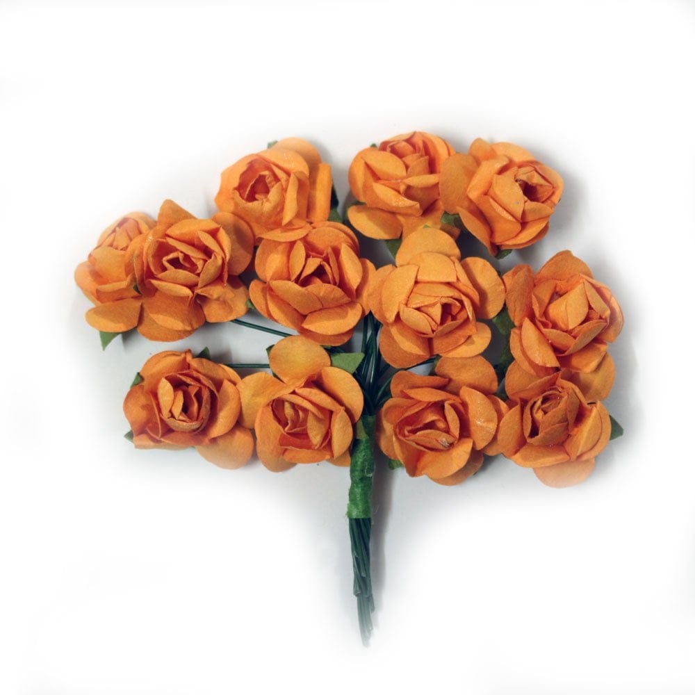 Mulberry Paper Roses - Orange (Pack of 24 roses) camr07 orange mulberry roses Mulberry Paper Roses - Orange (Pack of 24 roses)
