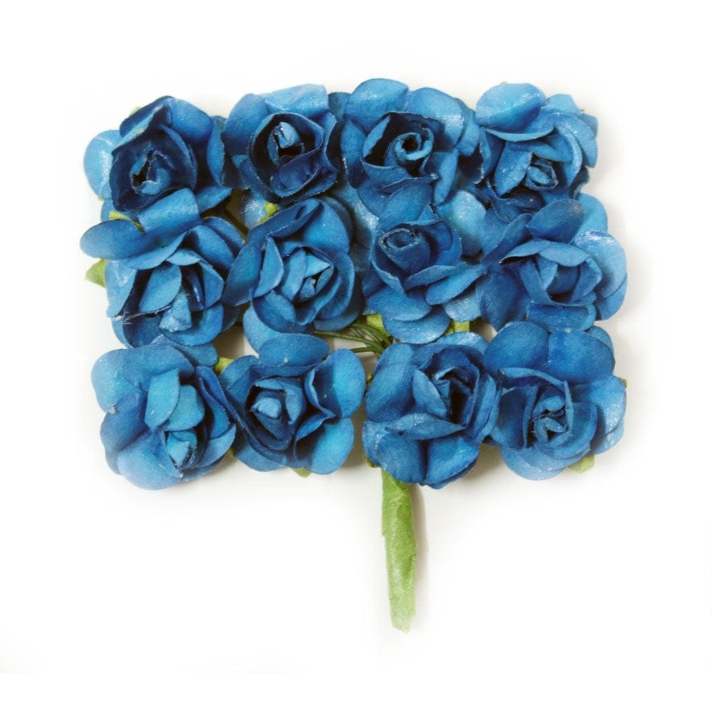Mulberry Paper Roses - Dark Blue (Pack of 24 roses) camr09 blue mulberry roses Mulberry Paper Roses - Dark Blue (Pack of 24 roses)