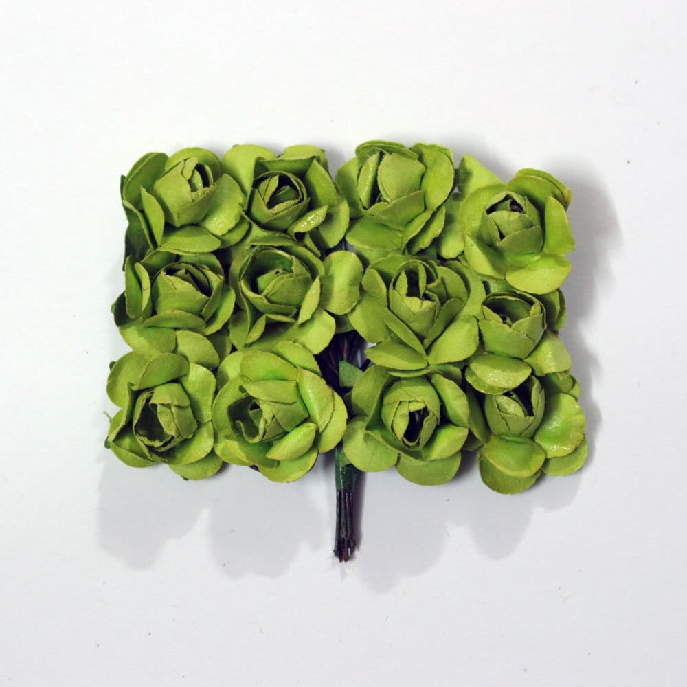 Mulberry Paper Roses - Light Green (Pack of 24 roses) camr14 light green mulberry roses Mulberry Paper Roses - Light Green (Pack of 24 roses)