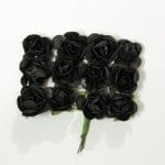 Mulberry Paper Roses - Black (Pack of 24 roses)