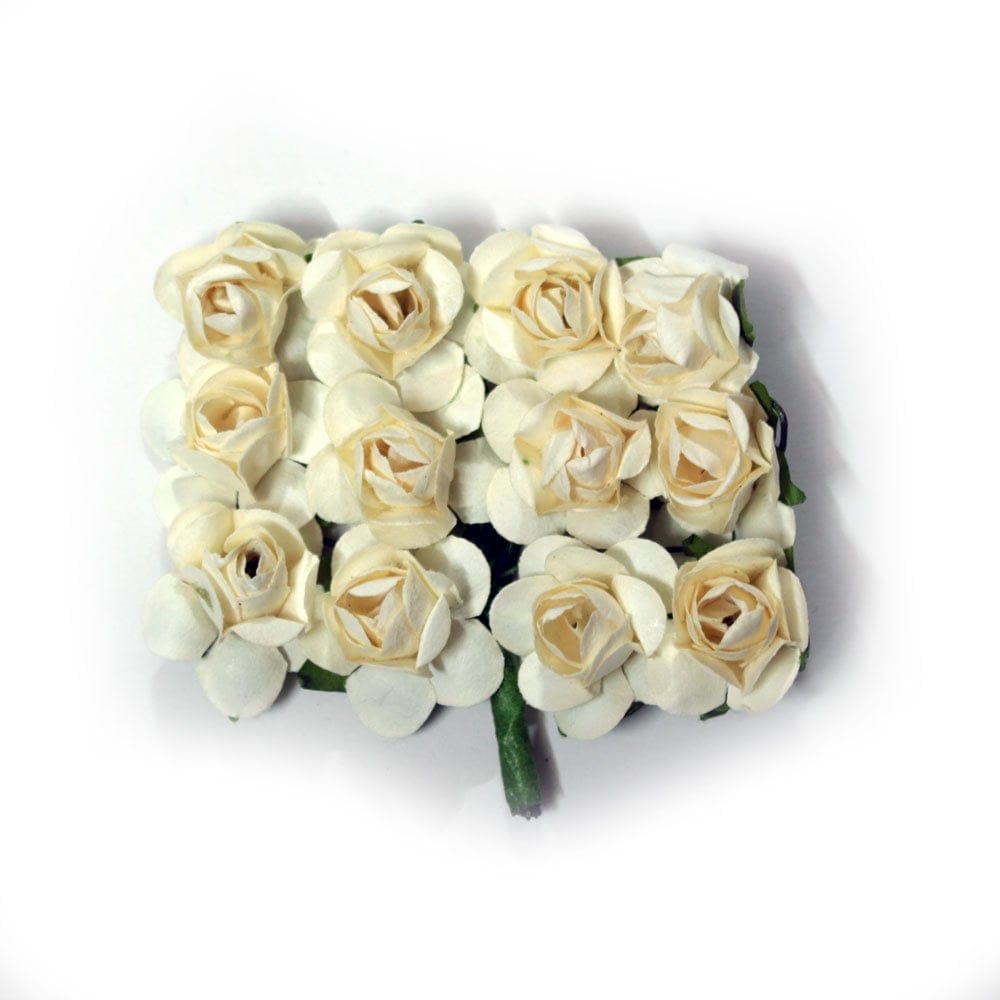 Mulberry Paper Roses - Cream (Pack of 24 roses) camr17 cream mulberry roses Mulberry Paper Roses - Cream (Pack of 24 roses)