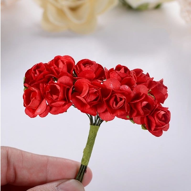 Mulberry Paper Roses - Red (Pack of 24 roses) mulberry roses red Mulberry Paper Roses - Red (Pack of 24 roses)
