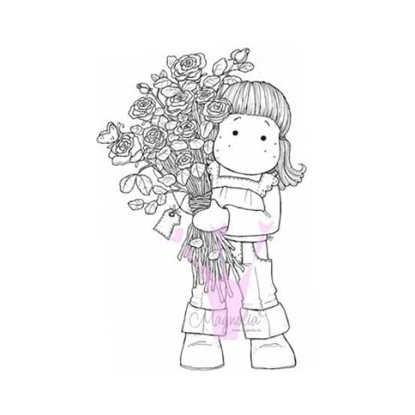 Magnolia Mini World - Tilda Holding a bunch of Roses