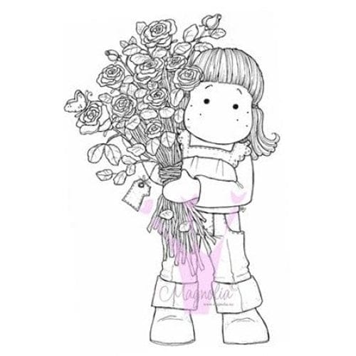 Magnolia Mini World - Tilda Holding a bunch of Roses 349 Magnolia Mini World Tilda Holding bunch of Roses Magnolia Mini World - Tilda Holding a bunch of Roses