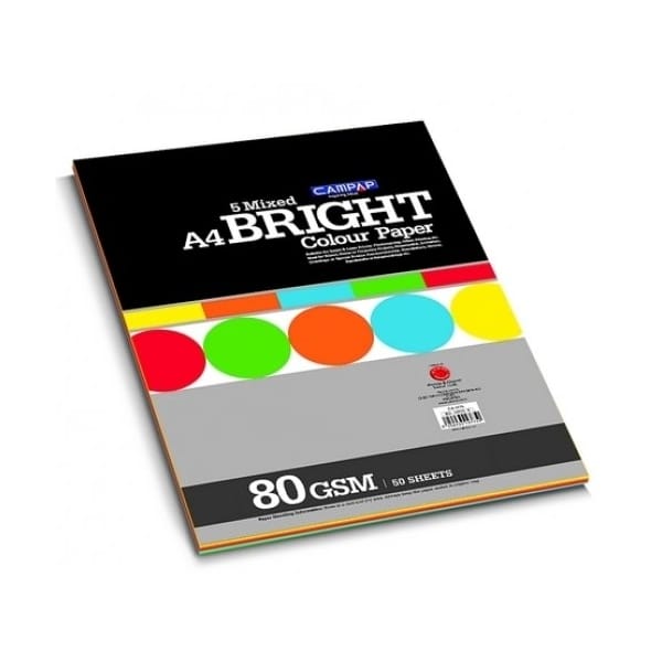 CAMPAP Bright Color Paper Pack - 5 Mixed Colors